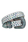 Ceinture dorée avec strass pour homme et femme, Entièrement coloré, 44 33-35inch 