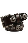 XY-man’s belt Confortable Rivet Ceinture Femme première Couche Ceinture en Cuir Unisexe Jeans décoration Ajustable Couleur :