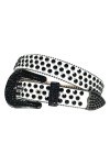 Ceinture en strass avec boucle ardillon pour femme Style occidental décontracté coloré incrusté de diamants, noir/blanc, 112
