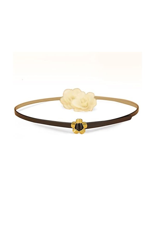 MJWDP Ceinture de la décoration Fine de Femme avec Une Robe Mode Non Poreuse Noire Petite Ceinture à Porter la chaîne de Tail