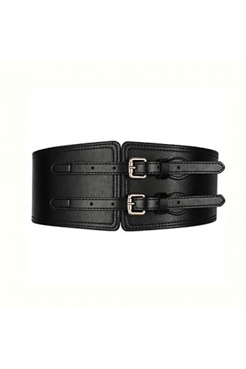 Ceinture Large pour Femme Ceinture élastique à la Taille pour Femme avec Pull All-Match Décoration de Taille Noire Femme Cuir