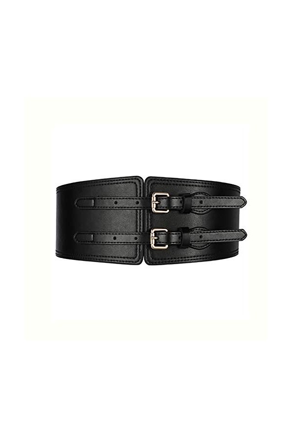 Ceinture Large pour Femme Ceinture élastique à la Taille pour Femme avec Pull All-Match Décoration de Taille Noire Femme Cuir