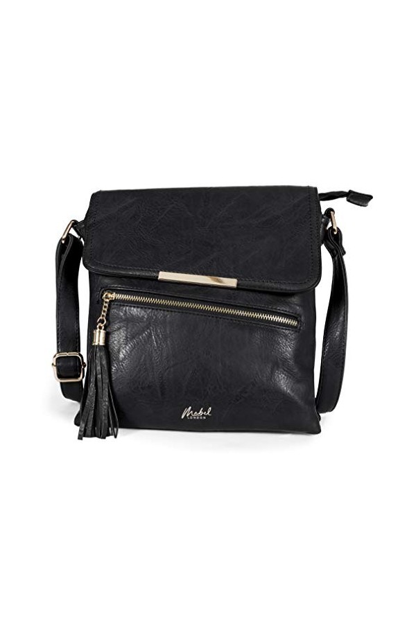 Mabel London - Sac à bandouilère pratique et élégant avec sangle ajustable - Noir
