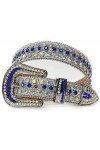 Sangle de ceinture en strass pour femmes pour jeans, ceintures à clous en cristal à boucle large, ceinture réglable en strass