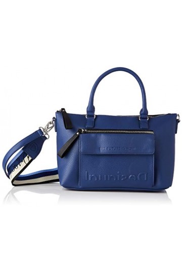 Desigual PU Hand Bag, Handbag Femme, Bleu, Taille Unique