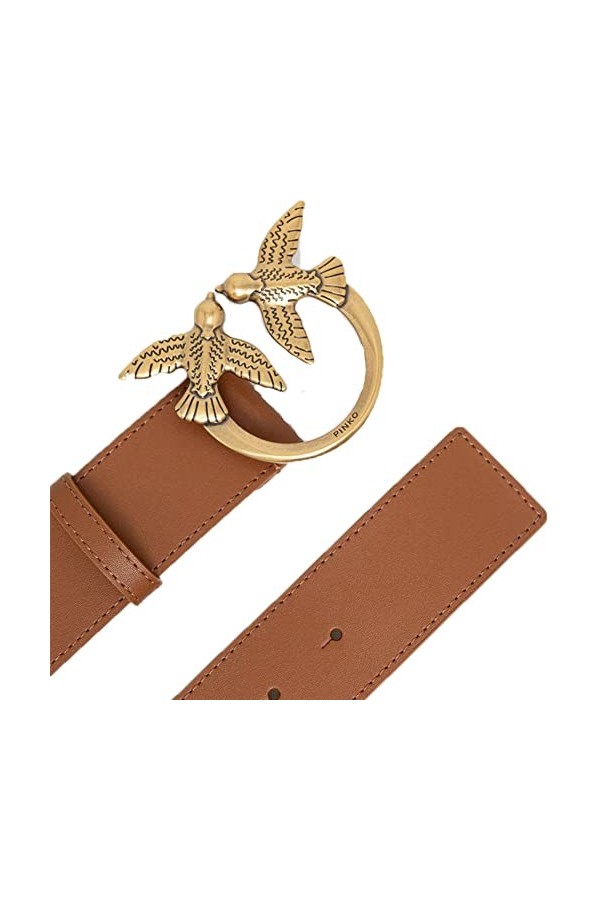 Pinko Love Berry Simply H4 Belt Vis Ceinture, L58q_Cuir Antique Gold, S Femme