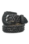 Pulcykp Ceinture classique unisexe en cuir avec strass style western rétro pour homme et femme, 1, 4XL-145cm
