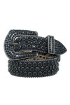Ceinture à rivets en métal unisexe punk jeans ceintures casual bling rock avec boucle ardillon ceinture, Noir , 120 cm