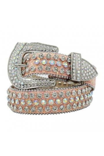 Pulcykp Ceintures unisexes en cuir Western pour homme Ceintures larges Ceinture en strass pour femme, bleu, S-115cm