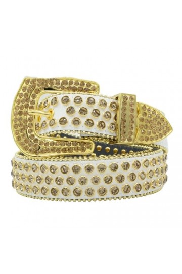 Pulcykp Ceinture occidentale en cuir avec strass cloutés pour femmes et hommes, N° 5, 110cm - XS