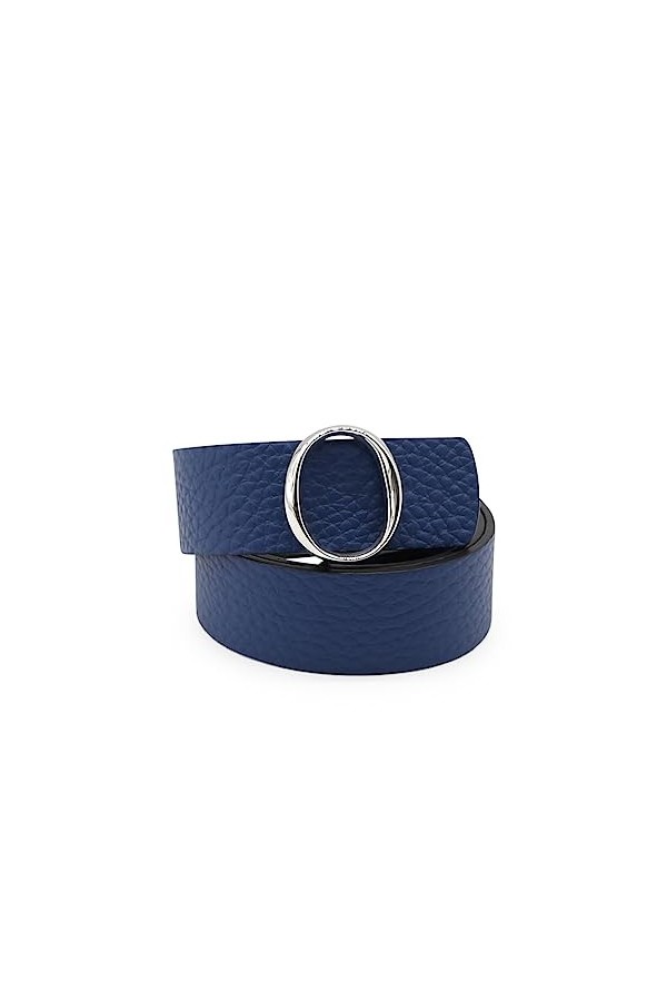 Orciani Ceinture Soft Double en cuir bleu royal D10095SOFT REAL NOIR, bleu, 80 cm