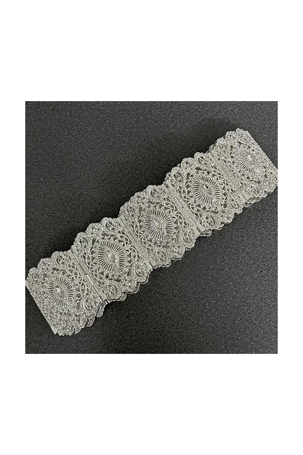 Ceintures de grande taille pleine cristal plaqué or bijoux de mariage chaîne ethnique robe de mariée en métal ceinture-couleu