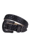 Ceintures en strass pour femme - Sangle en diamant - Cowgirl - Avec broche en cristal - Large boucle cloutée - Pour homme