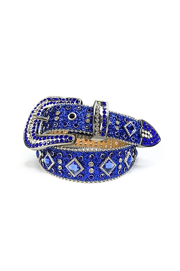 Ceinture vintage avec strass cloutés en cristal pour cowgirl Cowboy Bling Strap Ceinture pour femme et homme