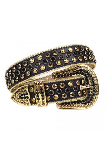 Ceinture à strass tendance avec strass cloutés pour femme et homme