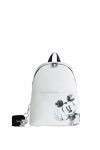 Desigual Back_Mickey Mombasa, Sac à Dos Medium Femme, Blanc, Taille Unique