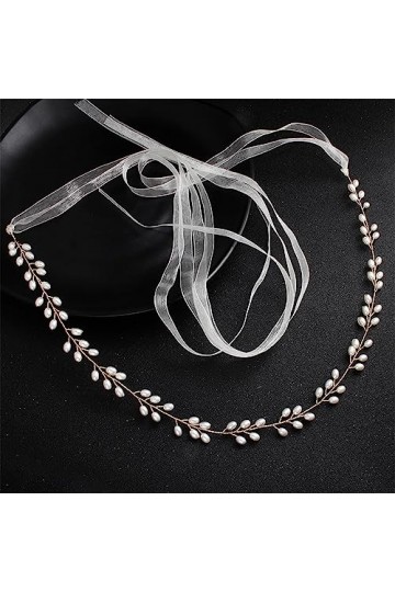 JJZXD Perle Mince Ceinture de mariée à la Main Ceintures de Mariage Ceintures Robe Accessoires for Femmes Ruban mariée Demois