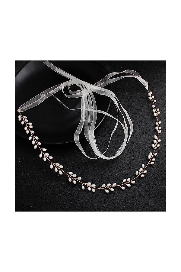 JJZXD Perle Mince Ceinture de mariée à la Main Ceintures de Mariage Ceintures Robe Accessoires for Femmes Ruban mariée Demois