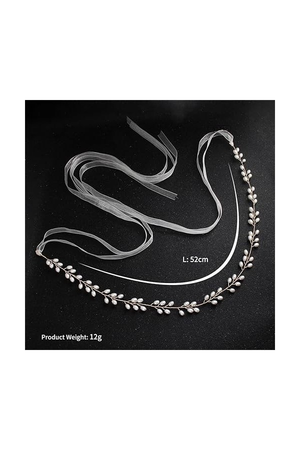 JJZXD Perle Mince Ceinture de mariée à la Main Ceintures de Mariage Ceintures Robe Accessoires for Femmes Ruban mariée Demois