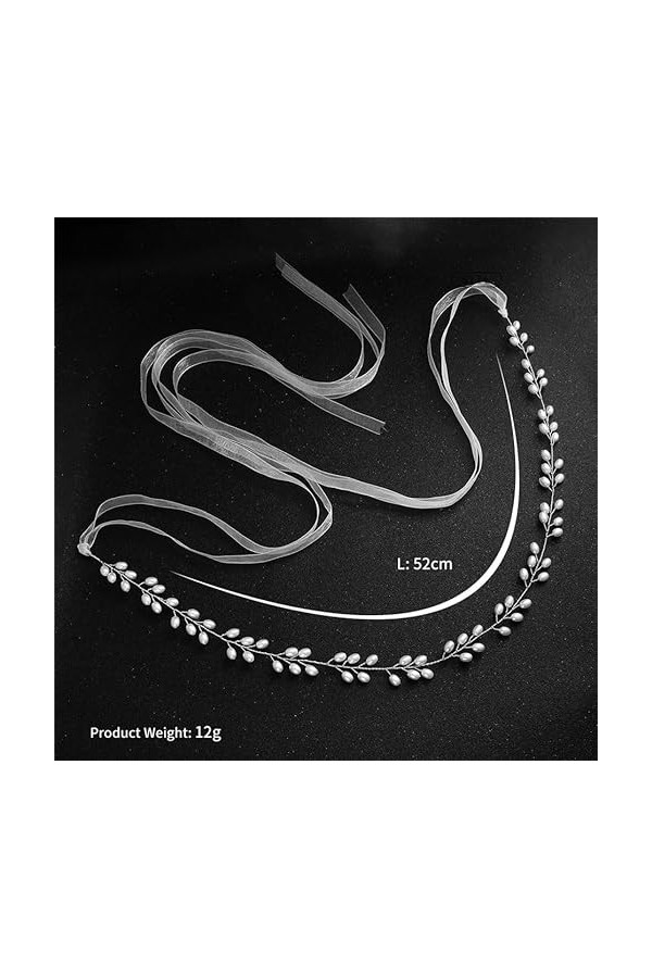 JJZXD Perle Mince Ceinture de mariée à la Main Ceintures de Mariage Ceintures Robe Accessoires Ruban mariée Demoiselle dhonn