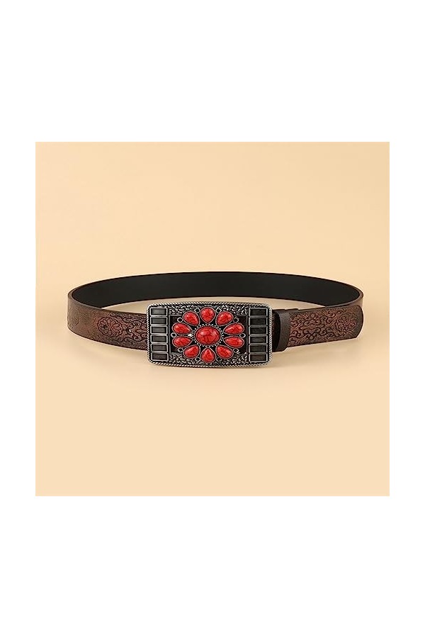 JJZXD Ceinture Femme en Relief Rétro Européen Et Américain Loisirs Joker National Style Décoration Ceinture