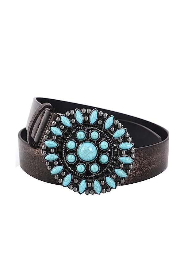 JJZXD Ceinture incrustée de Saphir Simple rétro de Style Ethnique for Femmes à la Mode