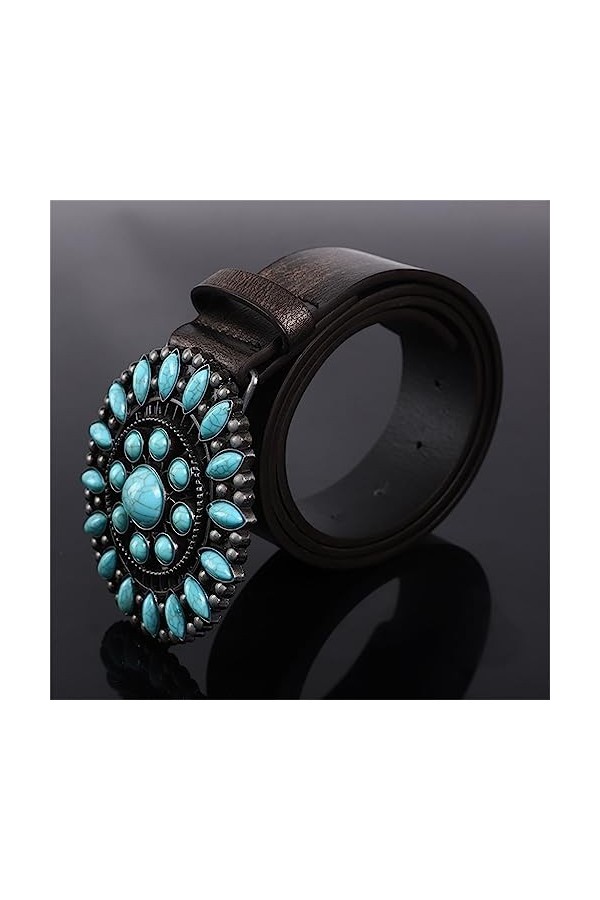 JJZXD Ceinture incrustée de Saphir Simple rétro de Style Ethnique for Femmes à la Mode