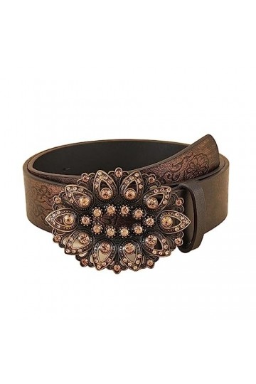 JJZXD Ceinture décorative Polyvalente personnalisée de Style Ethnique en Relief sculpté en Strass Vintage