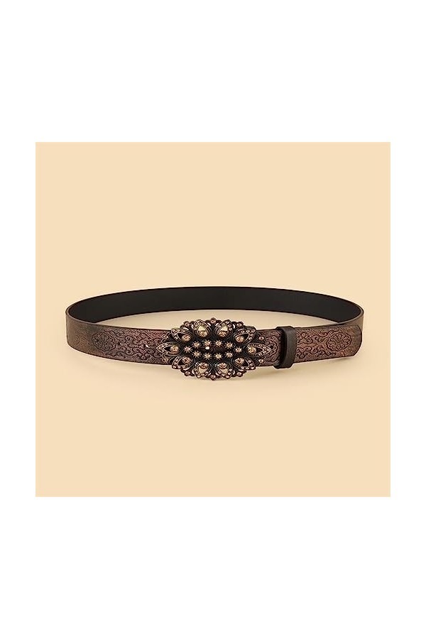JJZXD Ceinture décorative Polyvalente personnalisée de Style Ethnique en Relief sculpté en Strass Vintage