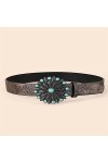 JJZXD Ceinture Femmes Vintage Gravure Imprimer Personnalité Versatile Fashion Ceinture Décorative