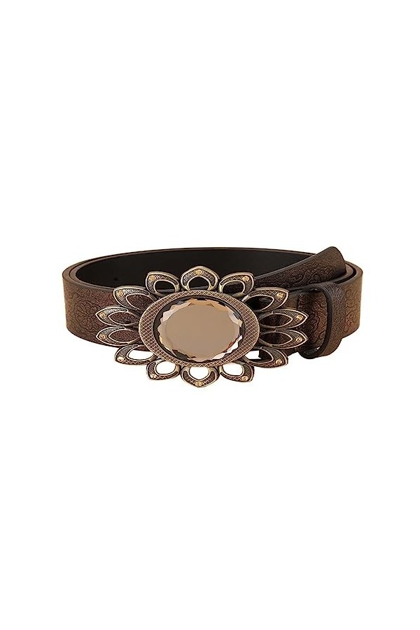 JJZXD Ceinture Femme Sculpture Gros Diamant rétro personnalité Polyvalent Mode Ceinture décorative