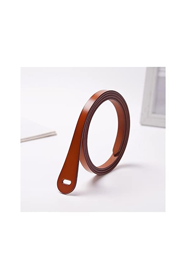 THYKL Ceinture en cuir véritable pour femmes Taille pour femmes Étudiants sans boucle couleur : Argento, taille : 110 x 0,9 