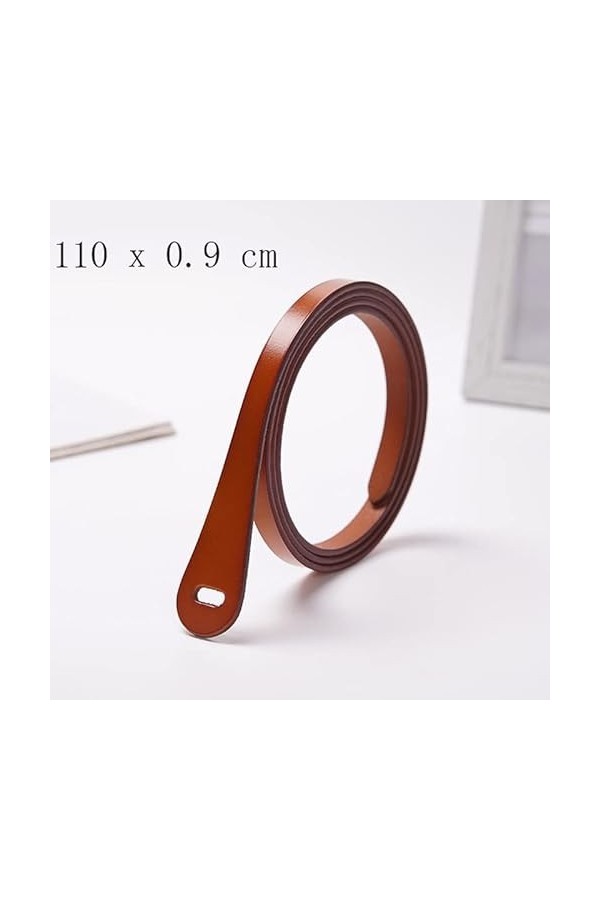 THYKL Ceinture en cuir véritable pour femmes Taille pour femmes Étudiants sans boucle couleur : Argento, taille : 110 x 0,9 