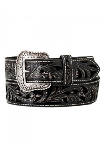ARIAT Western Belt A1565001 Ceinture en cuir pour femme Motif floral Noir, noir, Large