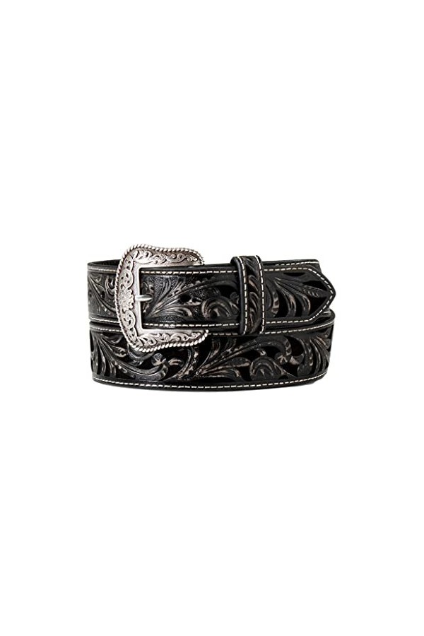 ARIAT Western Belt A1565001 Ceinture en cuir pour femme Motif floral Noir, noir, Large