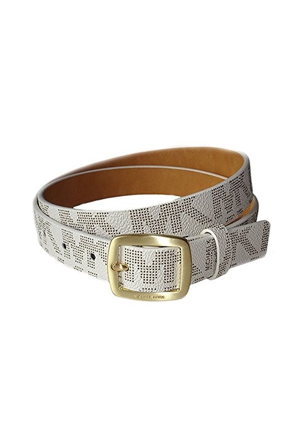 Michael Kors Ceinture femme ivoire simili cuir boucle dorée, ivoire, XL