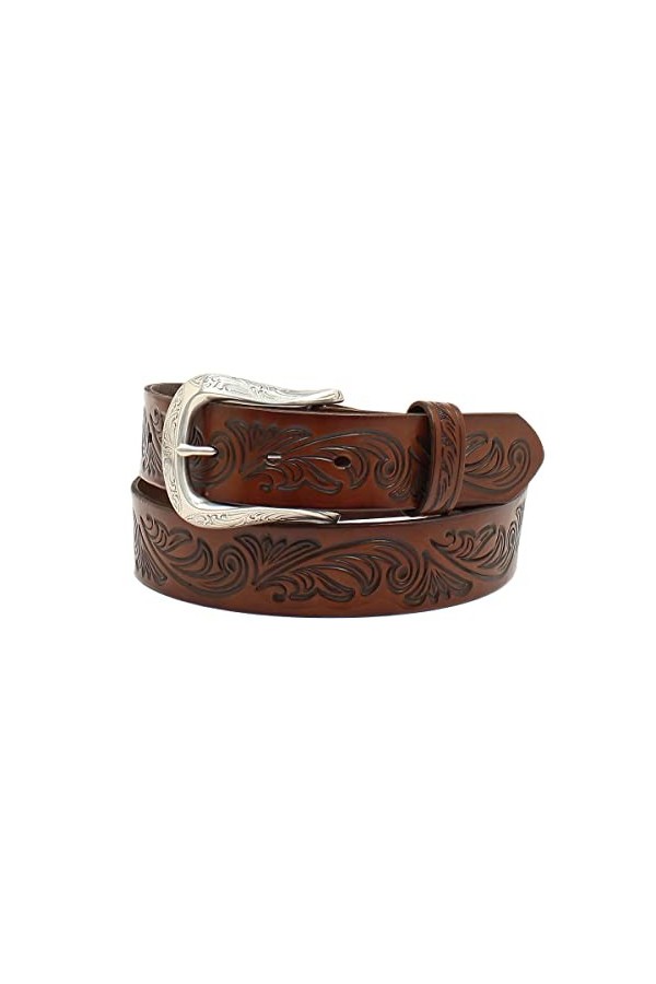 Ariat Ladies Belt Floral Embossed, X-Large, Brown