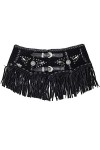 STARS & STRIPES Celia Ceinture en cuir pour femme Noir - Noir - Medium