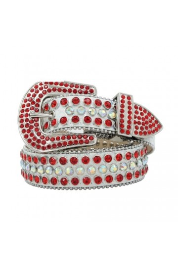 Pulcykp Ceinture western unisexe cloutée en jean vintage bling cowgirl cowboy, violet, XL-130cm