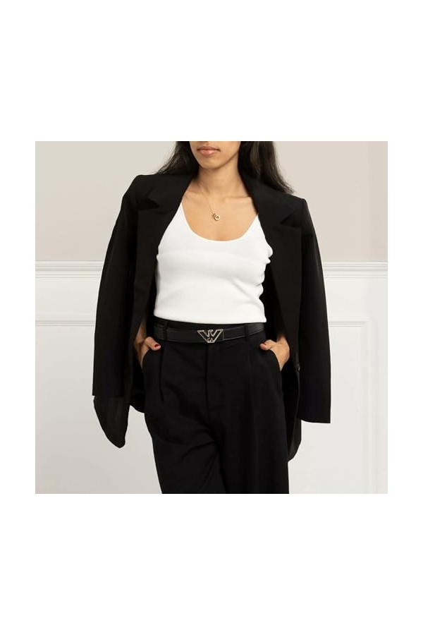 Emporio Armani Ceinture Ceinture femme Noir, Noir , 80 cm