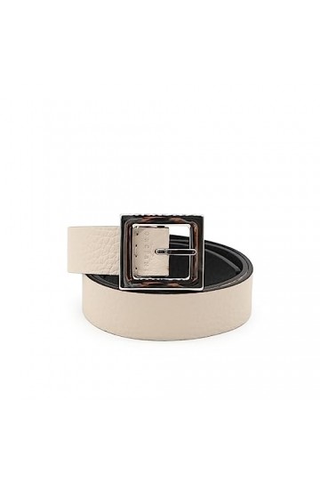 Orciani Ceinture réversible avec boucle carrée D10096SOFT IVOIRE NOIR, Blanc, 85 cm