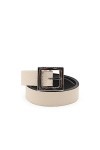 Orciani Ceinture réversible avec boucle carrée D10096SOFT IVOIRE NOIR, Blanc, 85 cm