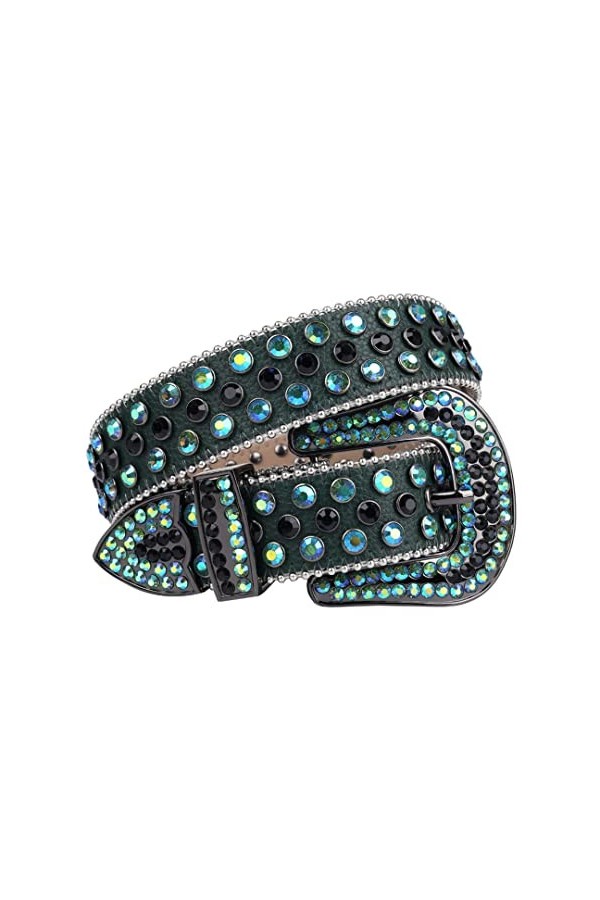 Ceintures de cowboy en métal solide avec strass pour homme