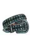 Bracelet en strass pour femmes hommes or ceinture rivet ceinture en cuir cowgirl boucle pour jeans ceinture femmes