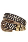 Ceinture strass pour homme et femme - Bracelet en cuir avec rivets de luxe - Boucle diamant - Pour jeans, bleu, 42 30-32inch