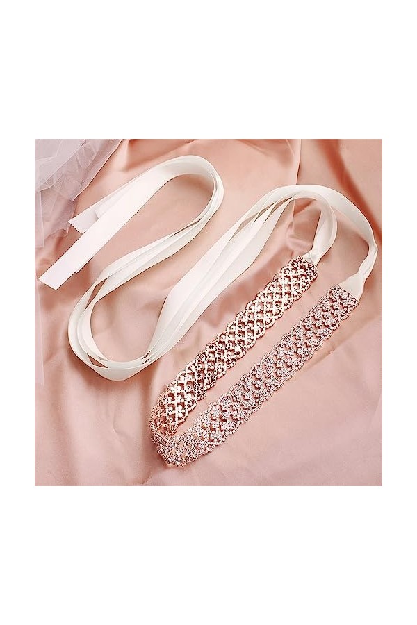 MJWDP Plein Strass Ceinture de Mariage Cristal Femmes Ceinture for Robe de mariée Accessoires fête Demoiselle dhonneur Cadea