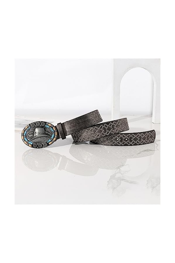 JJZXD Ceinture Femmes Style Occidental Chapeau Matériel Vintage Sculpté Dot Diamant Style Polyvalent Style Ethnique Ceinture 