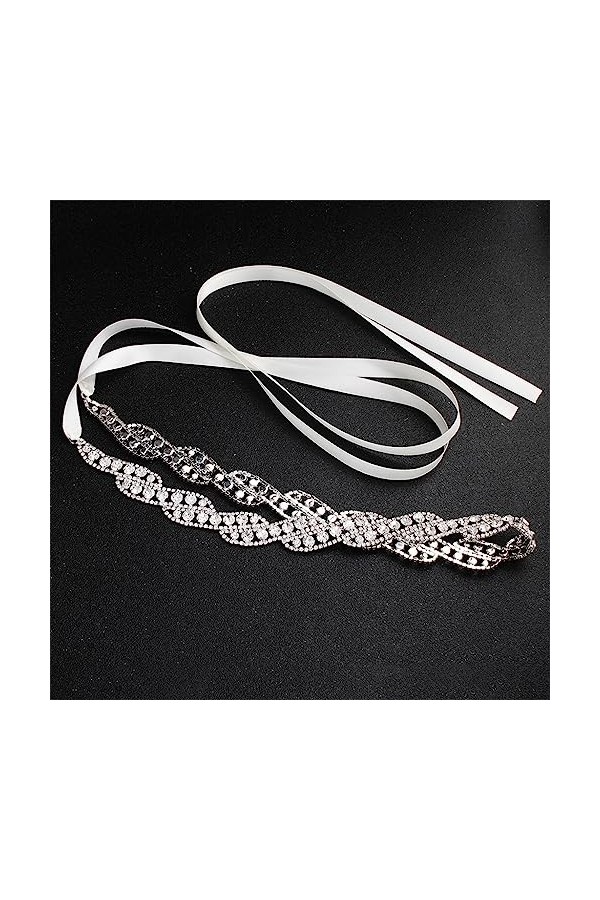 JJZXD Strass Ceinture de mariée Robe de mariée Accessoires Cristal Ceintures Ceintures Ruban mariée Bal Demoiselle dhonneur 