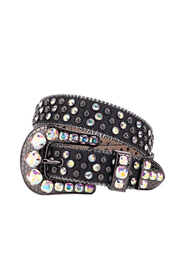 Ceintures cloutées de luxe en cuir synthétique pour femme