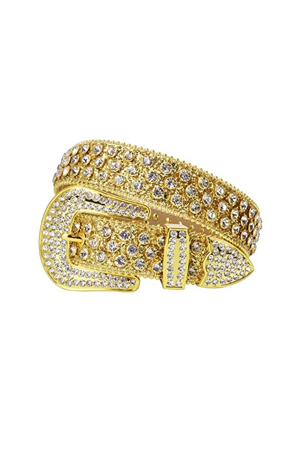 Ceinture de luxe pour homme et femme avec strass et strass